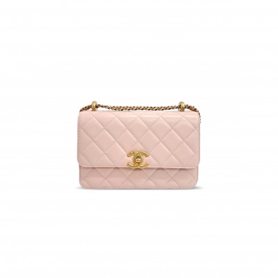 CHANEL CALFSKIN QUILTED FLAP BAG AS2649 (22*14*8cm)